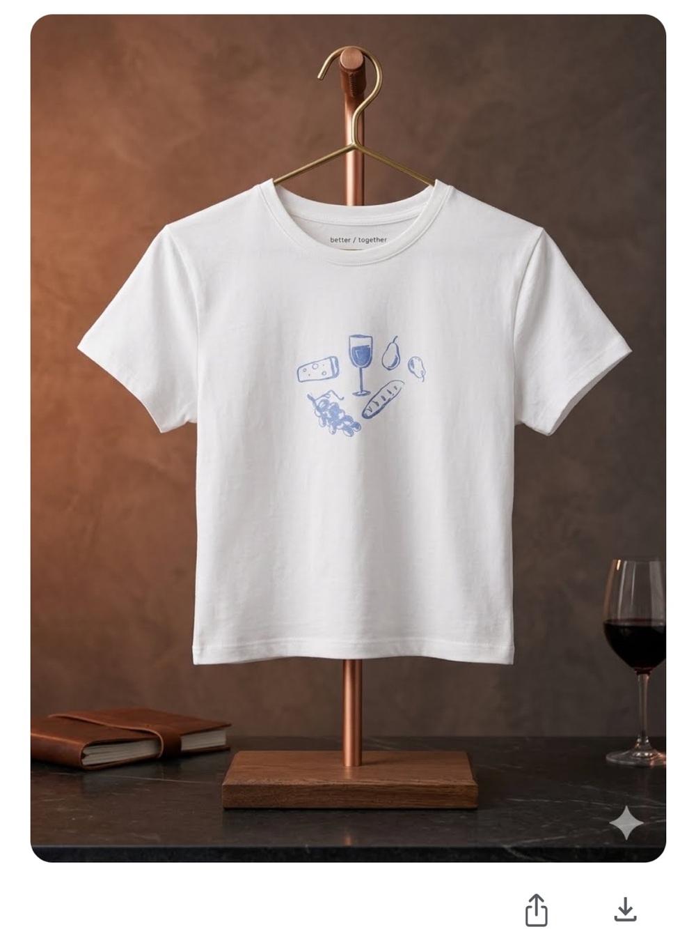 Better Together White Tee with Light Blue Food Graphic